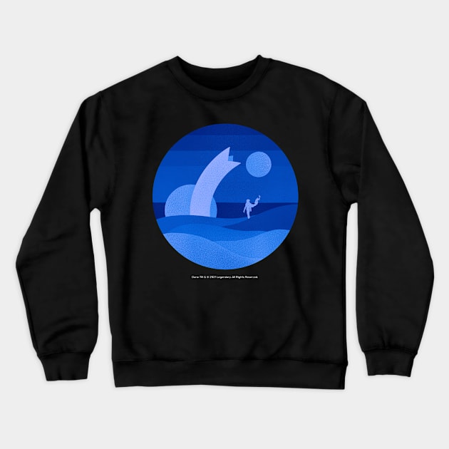 Minimalist Arrakis, Blue Moons Crewneck Sweatshirt by Dream Artworks